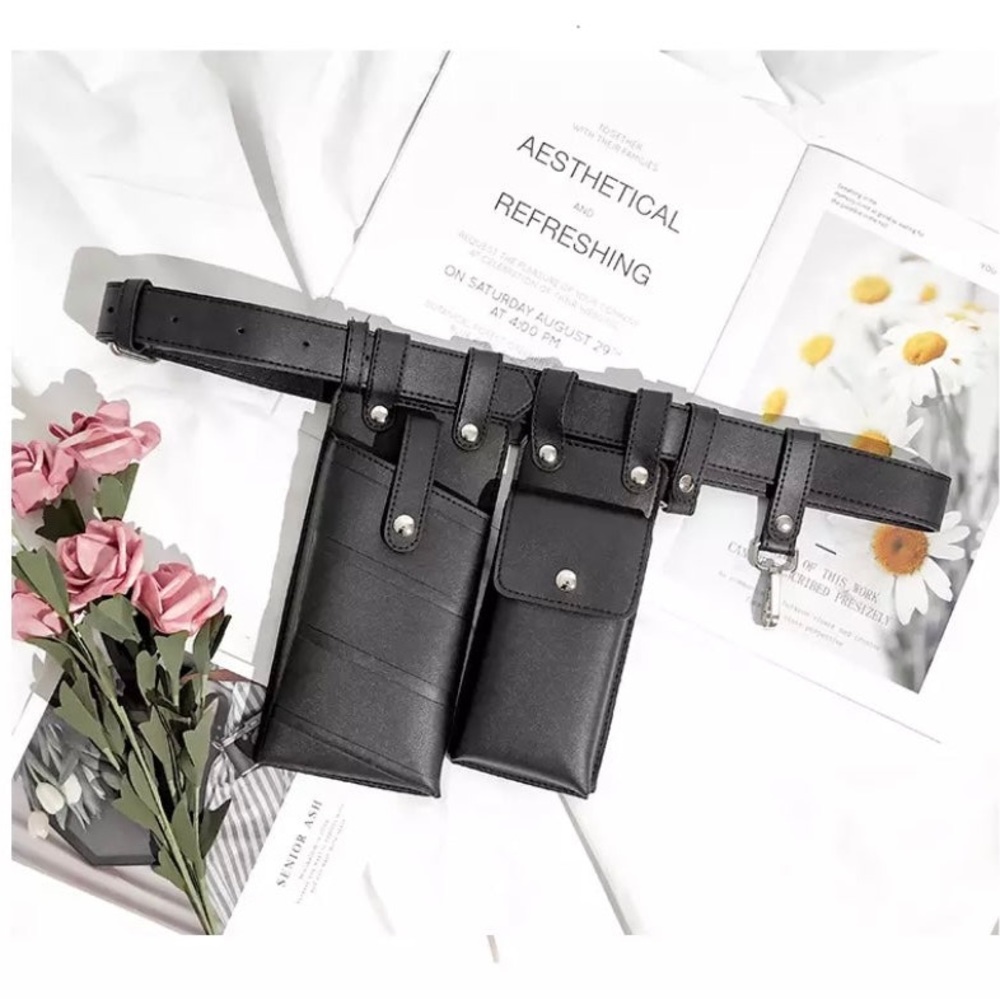 Black 2pc waist bag
